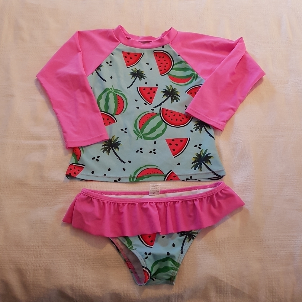 Swim suit rash guard top size large  or 6 girls